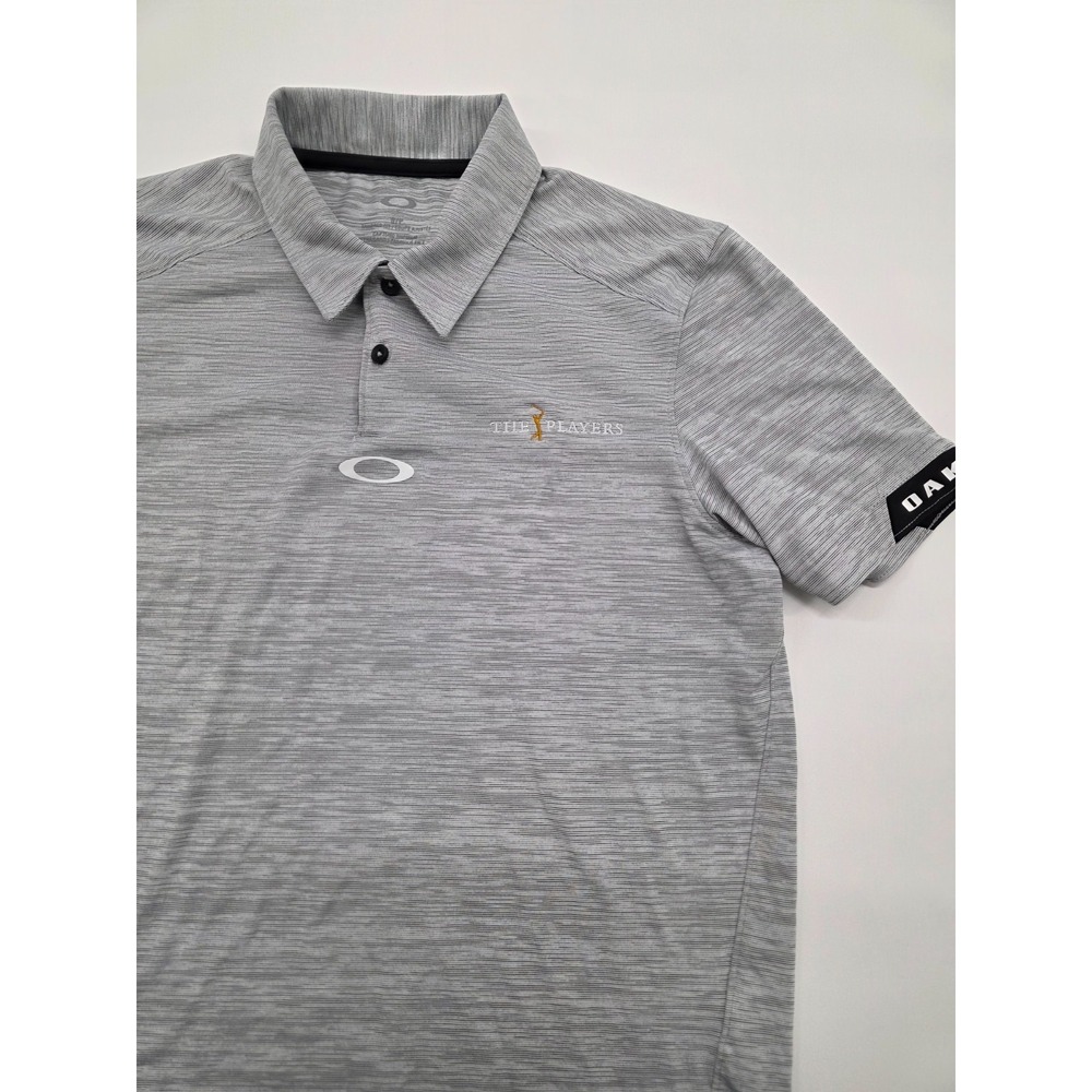 Oakley Tailored Fit "The Players" Golf Gray Heathered Men's‎ Polo Shirt - S